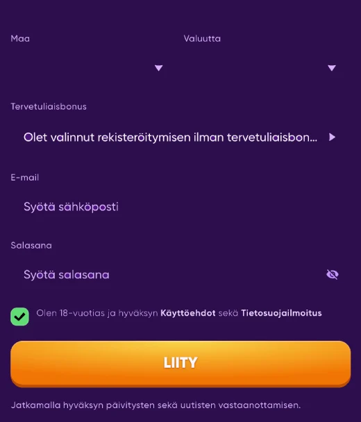 Rekisteröityminen KingMaker